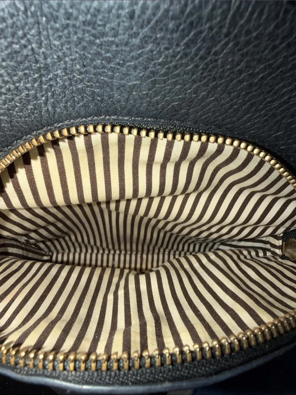 Henri Bendel Soho Backpack Black Pebbled Leather Gold D-Ring RARE